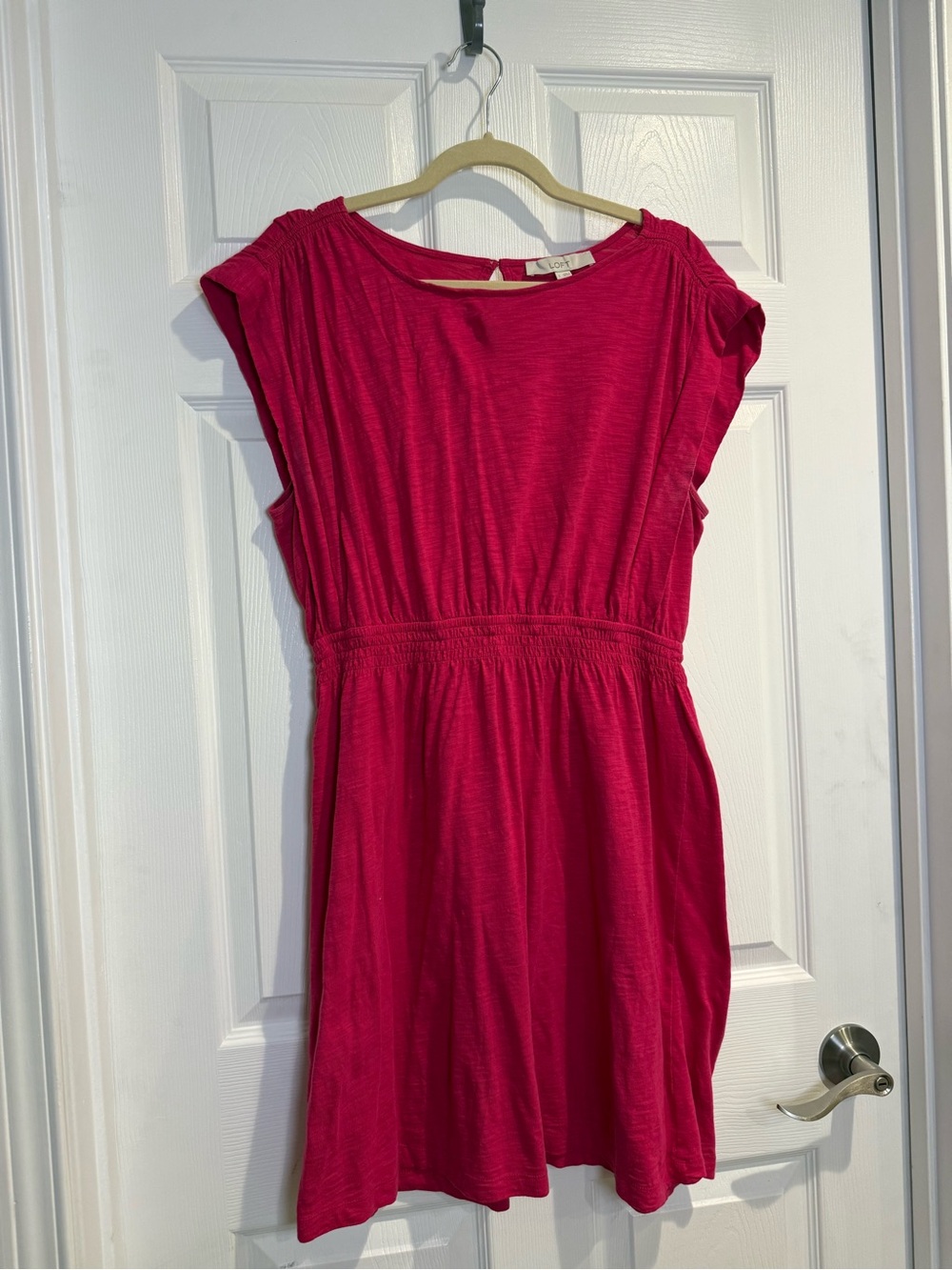 LOFT Womens Hot Pink Casual Slub Knit Dress